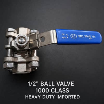 1/2" ball valve, 1000 WOG/Class heavy-duty type
