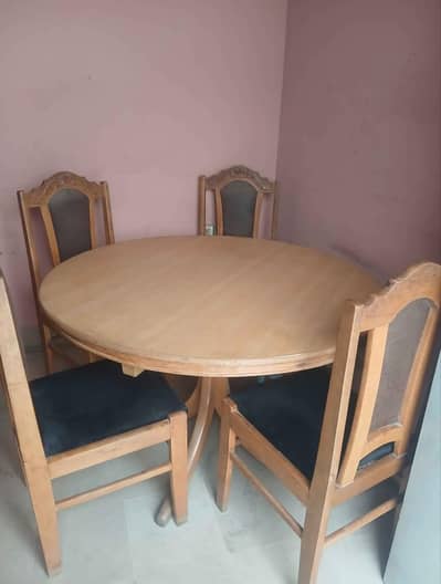 wooden Dining table with 4 chairs