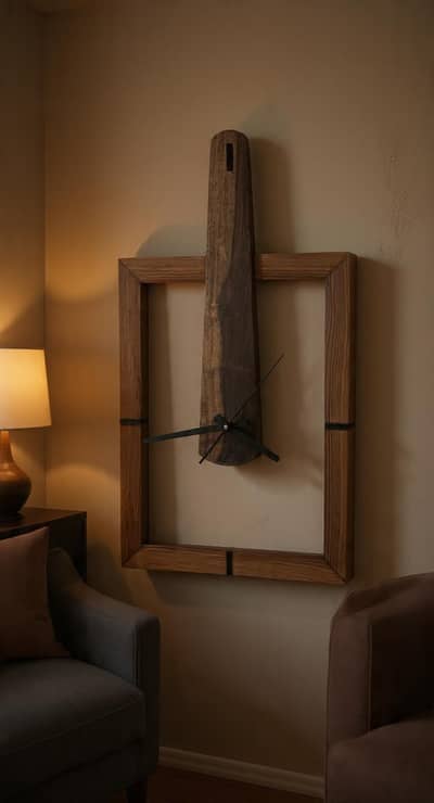 Handmade Wooden Wall Clock For Sale