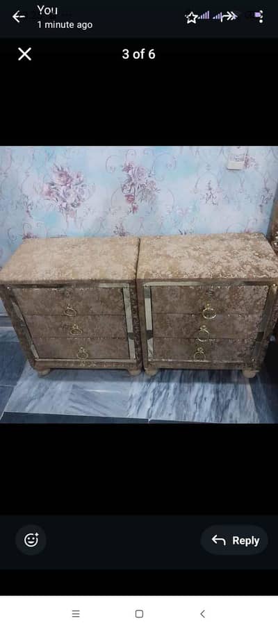 asifabad wah cantt new bed set with side tables for sale texture fabri