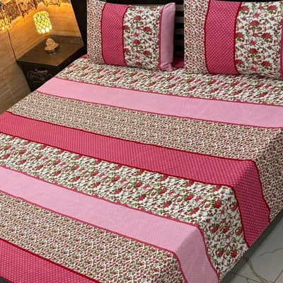   Bedsheet Set – Soft Cotton Double Bed Sheet with Pillow Covers