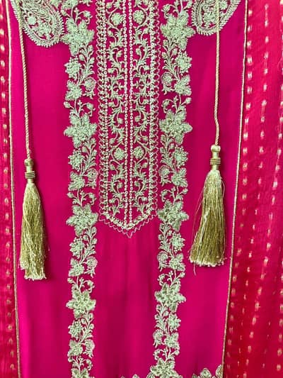 3 piece stitched silk dress for sale