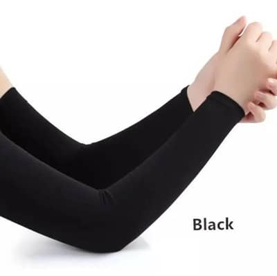 black cotton jersey Arm sleeves for Man and woman sun protection