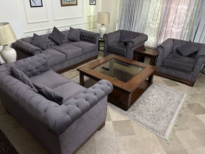 7 seater Sofa + Pure sheesham wood table set