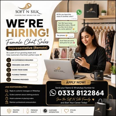 Female Chat Sales Representative (Remote) – Freshers Can Apply