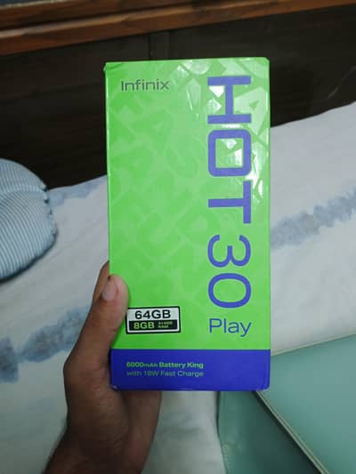 Infinix Hot 30 Play 4+4+64 with box total original 03/24/94/67/83/6
