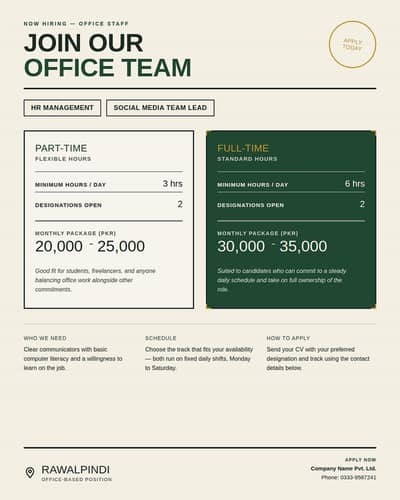 HR,. management, social media, team lead
