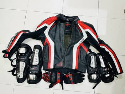APro Riding Jacket + Pro-Biker Knee & Elbow Guards + Riding Gloves