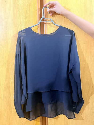 chiffon black top