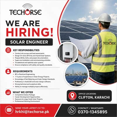 Solar Engineer Required | Male Engineer Jobs | Jobs in Karachi
