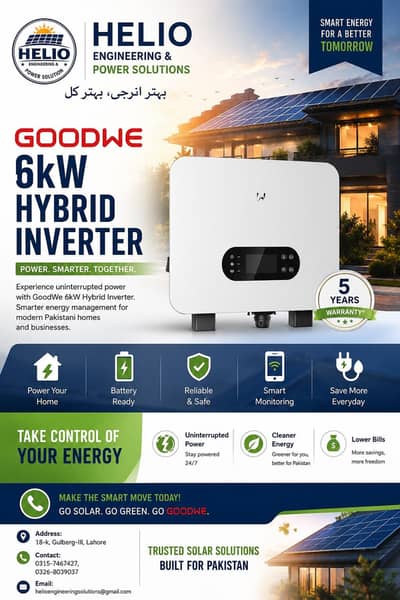 Goodwe 6kw Hybrid Inverter LCD Touch Model