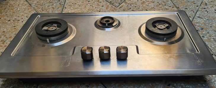 Used 3-Burner Stainless Steel Gas Hob for Sale (Sui Gas / NG