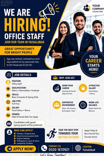 male and female apply kar skhty hai contact 03201670921