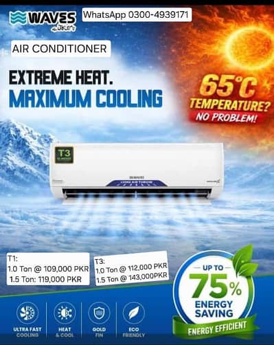 Waves AC, Inverter AC, Air Conditioner, T3 AC , Cooling Solution, Air