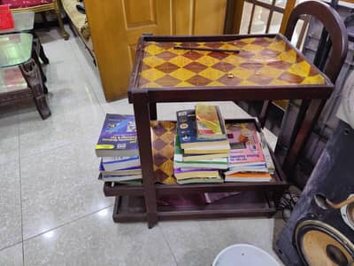 wooden tea trolly