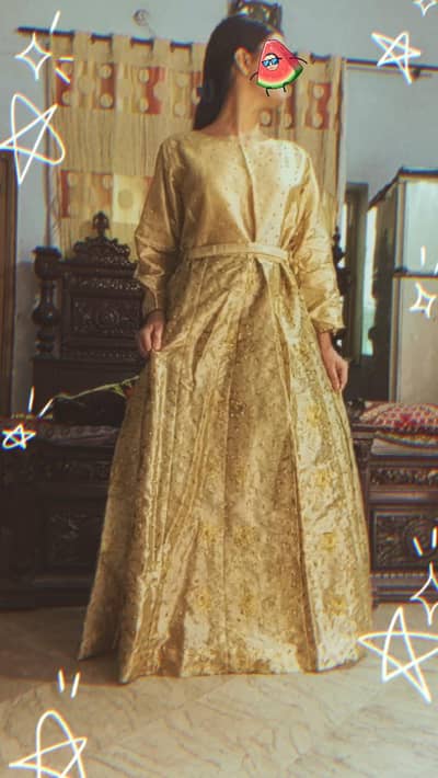 Golden embroidery maxi