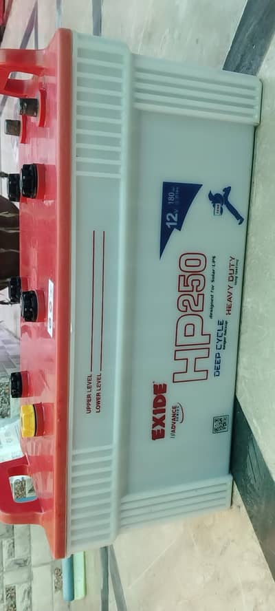 Exide 250 battery.  40 present used only. Market price 40000.