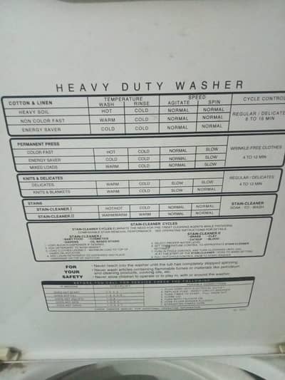 heavy washing machine dry and clean