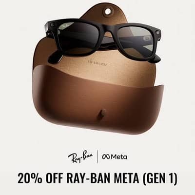 ​Ray-Ban Meta Wayfarer Smart Glasses (Matte Black / Polarized)