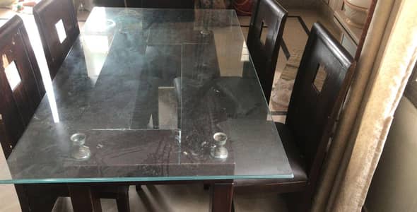 dining table with 6 chairs for sale 12 mm glass top