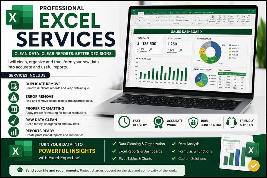 Excel Data Cleaning, Formatting & Reporting Services 0