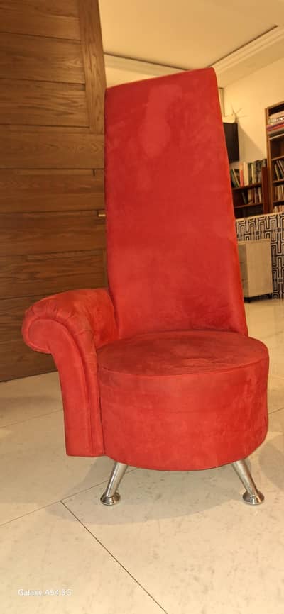 Luxury Red Velvet Wingback Lounge Chairs – Set of 2