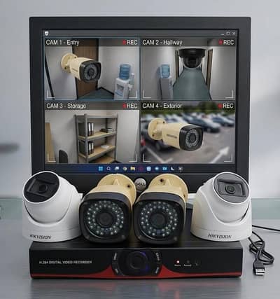 Cctv cameras with dvr and lcd complete set