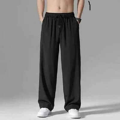 Men's Premium Micro Plain Black Trouser