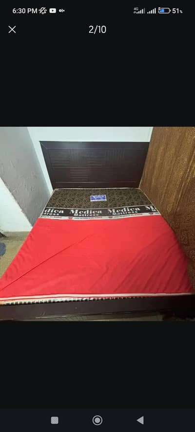King size bed with Medica mattress.