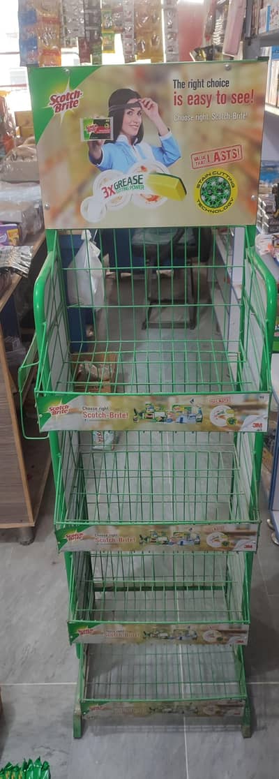 dishwash soap, liquid, sponge spiral display stand