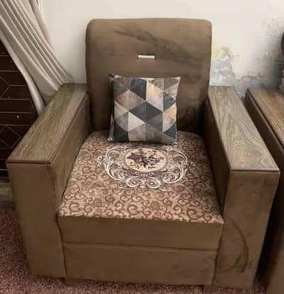 5 seater Golden brown jumbo sized sofa