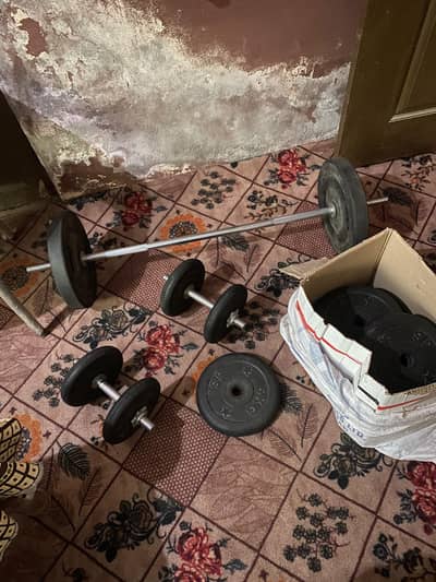 Gym Equipment Rubber weight plates and Raad