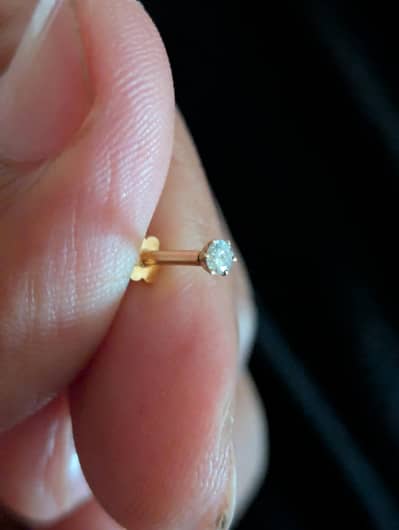 Real Dimond 22k gold Nose pin