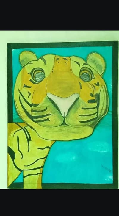 Handmade Tiger Face Painting | Wall Art Decor | Original Art