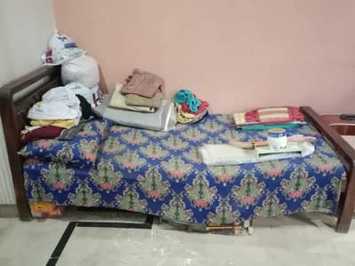 Wooden Single Bed for Sale (Minor Repair Required)