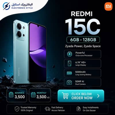 Redmi 15C | 6GB RAM / 128GB Storage | Easy Installment Plan Available