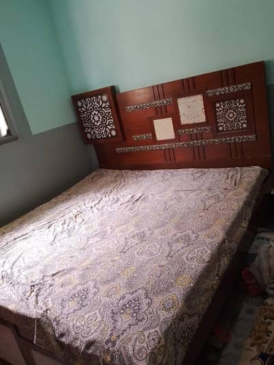 dual bed with dressing almari and shocase