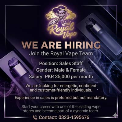 HIRING A SALES STAFF! !