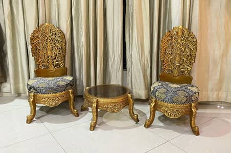 Luxury Solid Sheesham Wood Chair Set with Coffee Table - Urgent Sale