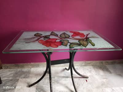 flower dining set with 4 chair set