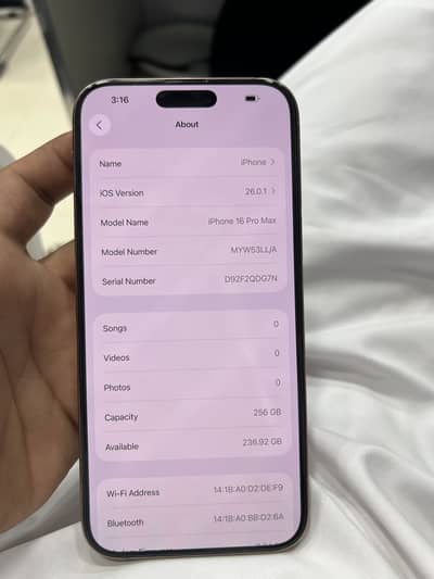 Apple iPhone 16 Pro Max 256gb 97bh
