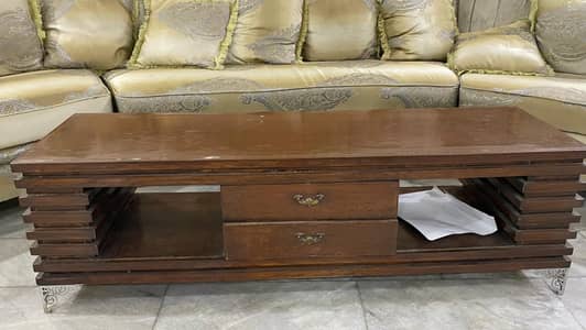 Solid Wood Coffee Table with Drawers – Urgent Sale