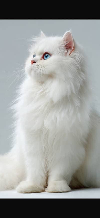 Pure White Persion Triple Coat Cat Female Blue Eyes Adult Sialkot