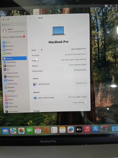 macbook pro 15.7 inch 256GB