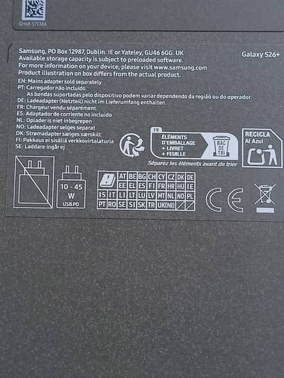 Galaxy Samsung S-26+ box packed