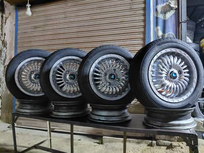 Rims and tyers 13 inch  for sale in very good condition 80% tyers.