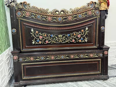 Solid Wooden bed and dressing table