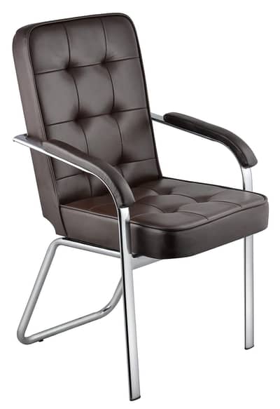 Office Waiting Chair | Brown Leatherette Chair