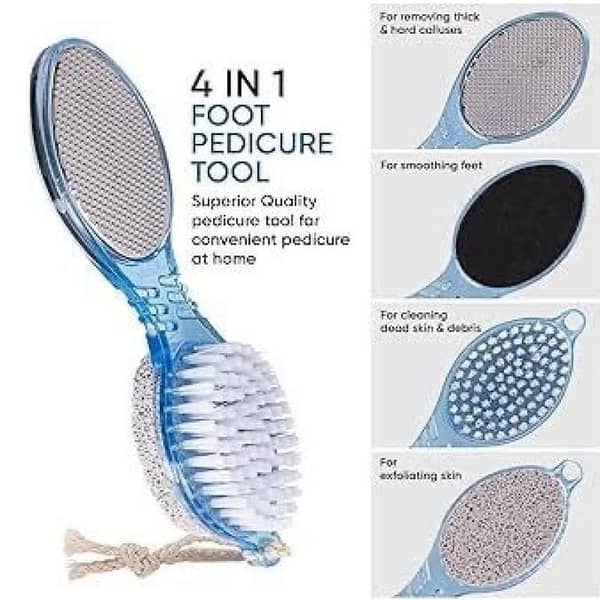 4 in 1 Pedicure Tool Callus Remover Brush – Complete Foot Care Solution