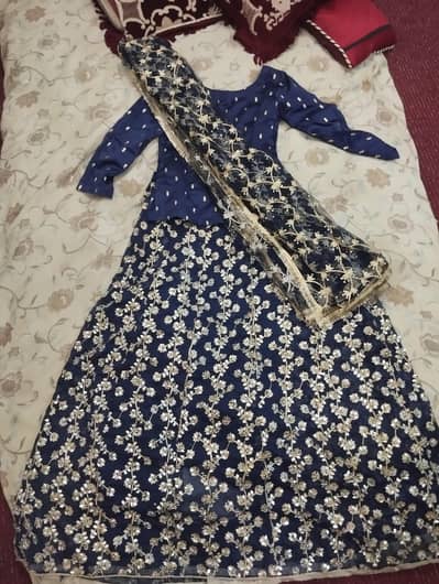 Navy Blue Mirror Work Lehenga – Abhinav Mishra Inspired